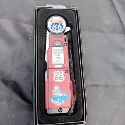 NEW ROUTE 66 POCKET KNIFE AND NEW TEXACO PLAYING CARDS