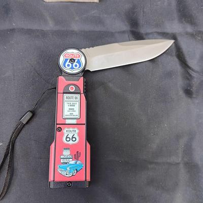 NEW ROUTE 66 POCKET KNIFE AND NEW TEXACO PLAYING CARDS