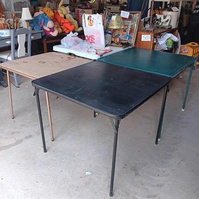 3 FOLDING CARD TABLES