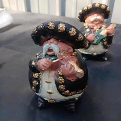 VERY CUTE MARIACHI FIGURES FROM MEXICO AND 2 ASH DONKEYS