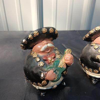 VERY CUTE MARIACHI FIGURES FROM MEXICO AND 2 ASH DONKEYS