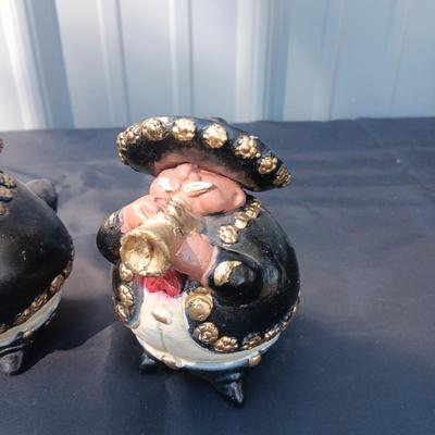 VERY CUTE MARIACHI FIGURES FROM MEXICO AND 2 ASH DONKEYS