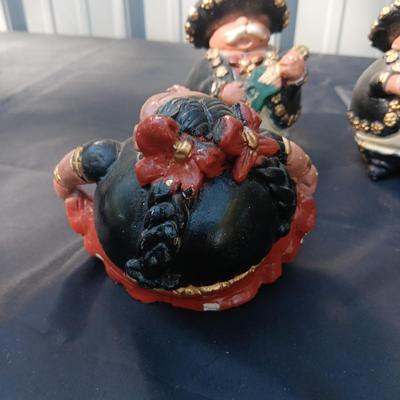 VERY CUTE MARIACHI FIGURES FROM MEXICO AND 2 ASH DONKEYS