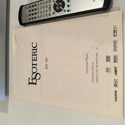 Esoteric DV-60 Universal Player – Audiophile SACD / CD / DVD Player – Remote & Manual Included