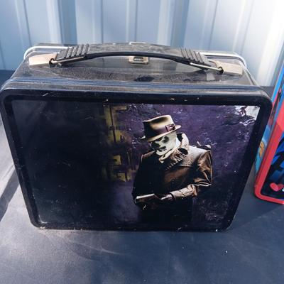 WATCHMAN & ACUITY HERO TIN LUNCH BOXES WITH THERMOSES