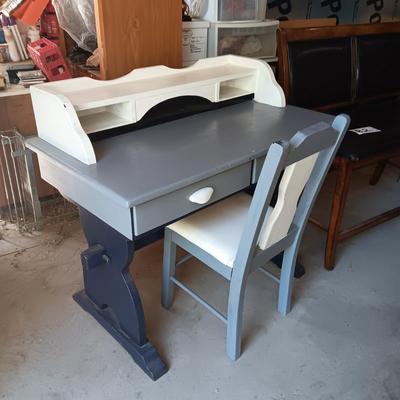PAINTED DESK WITH CHAIR