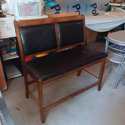 DOUBLE COUNTER HEIGHT BENCH WITH VINYL SEAT AND BACK