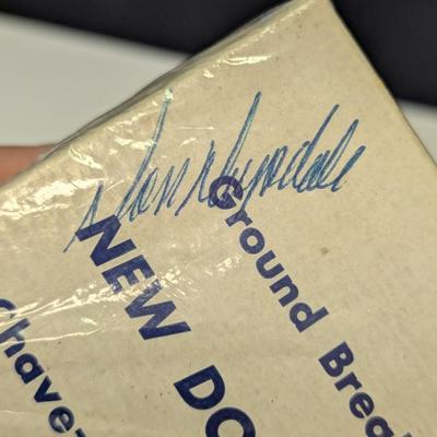 Vintage 1959 Dodger Stadium Groundbreaking Dirt In Souvenir Box Autographed by Vin Scully, Don Drysdale, Wally Moon,