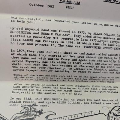 For Promotion Only Allen Collins Band "Here, There & Back" With Signatures Correspondence & Newspaper Clipping