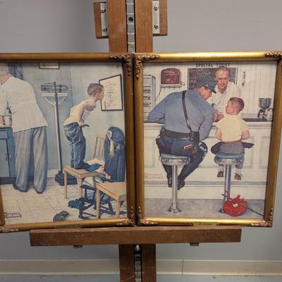 Pair of Vintage Norman Rockwell Framed Lithographs Choice A