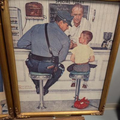 Pair of Vintage Norman Rockwell Framed Lithographs Choice A