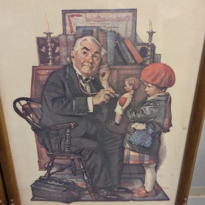 Pair of Vintage Norman Rockwell Framed Lithographs Choice B