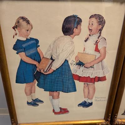 Pair of Vintage Norman Rockwell Framed Lithographs Choice B