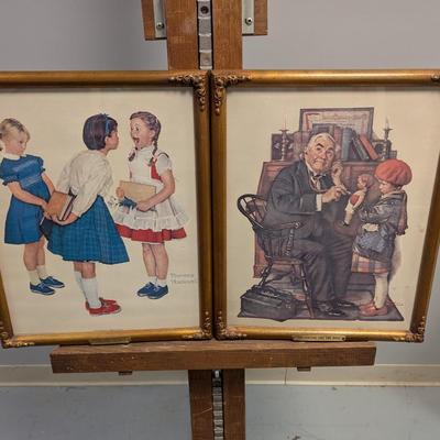 Pair of Vintage Norman Rockwell Framed Lithographs Choice B