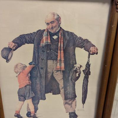 Pair of Vintage Norman Rockwell Framed Lithographs Choice C
