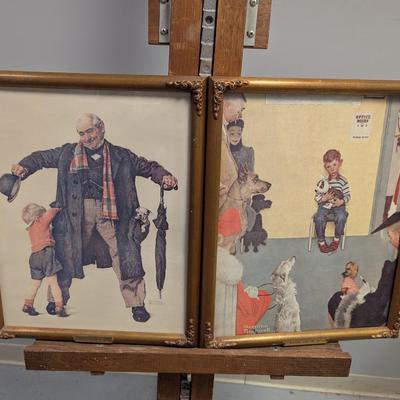 Pair of Vintage Norman Rockwell Framed Lithographs Choice C