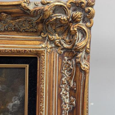 Vintage Framed Art on Canvas “Götterdämmerung” in Classical Gilded Frame