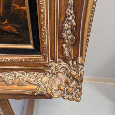 Vintage Framed Art on Canvas “Götterdämmerung” in Classical Gilded Frame