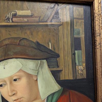 Framed Art Print on Canvas 'The Moneychanger & His Wife' by Quentin Massys