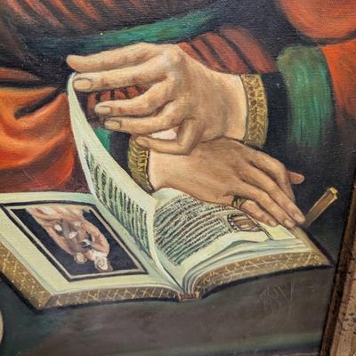 Framed Art Print on Canvas 'The Moneychanger & His Wife' by Quentin Massys