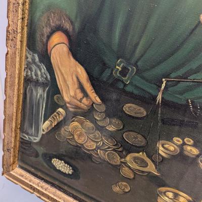 Framed Art Print on Canvas 'The Moneychanger & His Wife' by Quentin Massys
