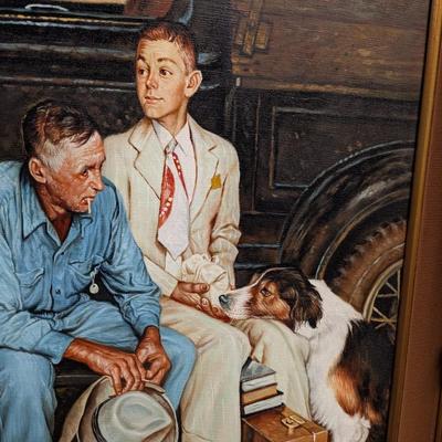 Norman Rockwell "Breaking Home Ties" Painting On Canvas