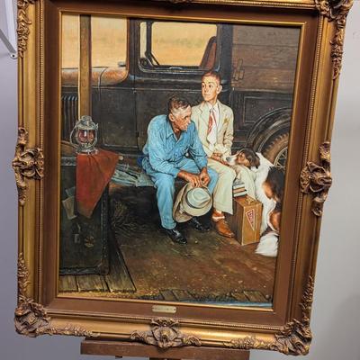 Norman Rockwell "Breaking Home Ties" Painting On Canvas