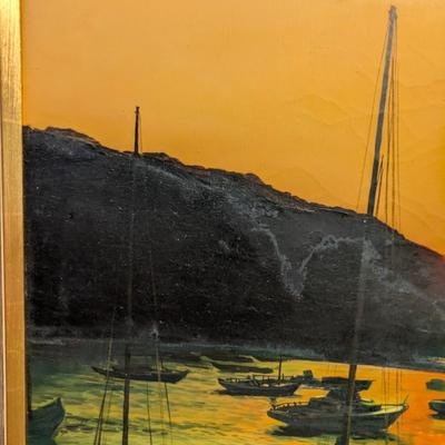 Sun Setting Over The Horizon Painting On Canvas