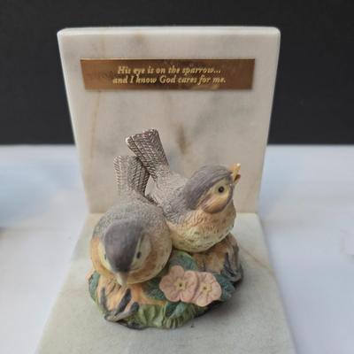 Ceramic and porcelain Sparrows - book ends - trinket boxes - and a welcome to our home wall plaque