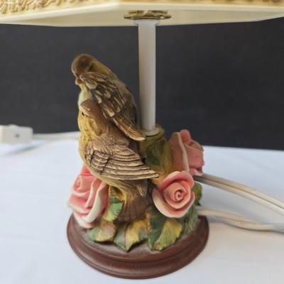 Porcelain bird trinket box and a small bird lamp
