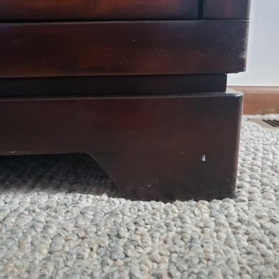 Two Toned Wooden Dresser with Mirror and Glass Top (PB-KD)