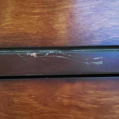 Two Toned Wooden Dresser with Mirror and Glass Top (PB-KD)