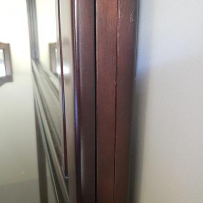 Two Toned Wooden Dresser with Mirror and Glass Top (PB-KD)