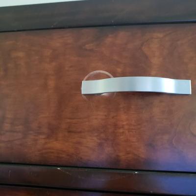 Two Toned Wooden Dresser with Mirror and Glass Top (PB-KD)