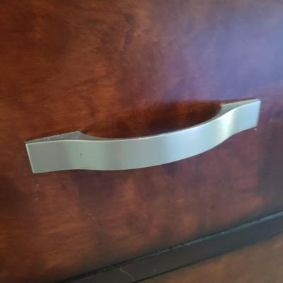 Two Toned Wooden Dresser with Mirror and Glass Top (PB-KD)