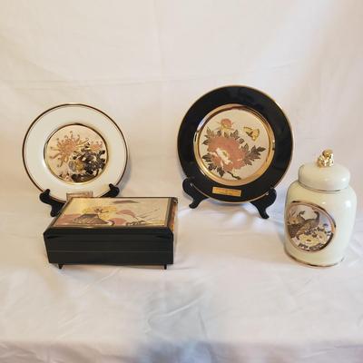 The Art of Chokin Music Box, Plates & Ginger Jar - Includes Limited Edition (PB-KD)