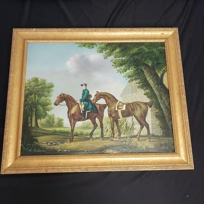 L. Lalson's Equestrian Oil Painting (GB-KD)