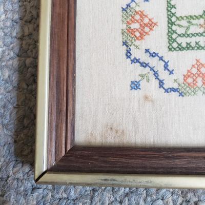 Two Framed Cross-Stitch Alphabet Samplers (GB-KD)