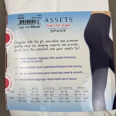 Assets by Spanx Denim Wash White Leggings Large