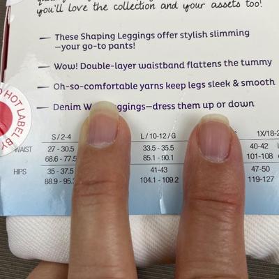 Assets by Spanx Denim Wash White Leggings Large