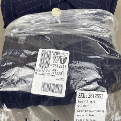 Men’s Land’s End Flannel PJ Shirt Navy XLT