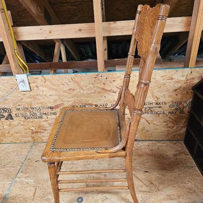 Antique Pressed Back & Seat Chair