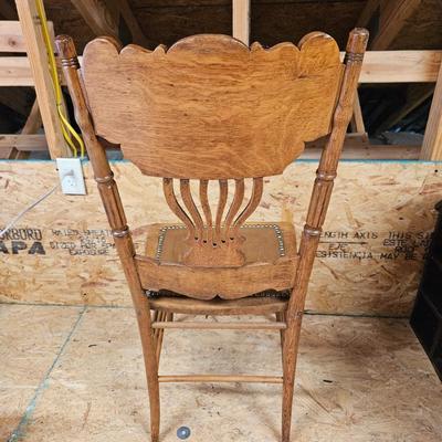 Antique Pressed Back & Seat Chair