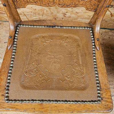Antique Pressed Back & Seat Chair
