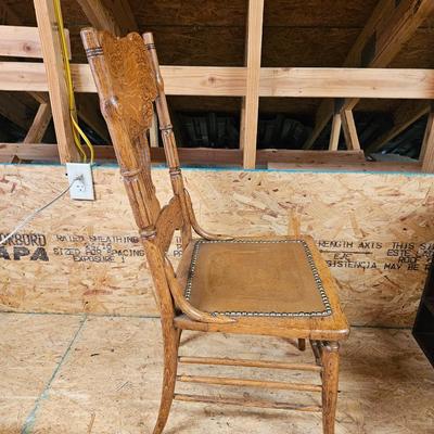 Antique Pressed Back & Seat Chair