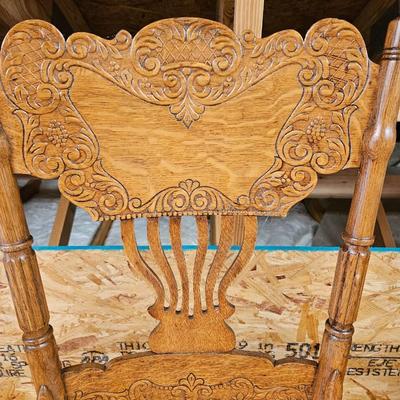 Antique Pressed Back & Seat Chair