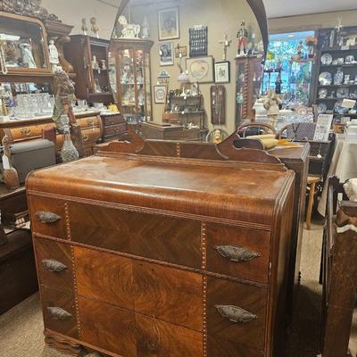 Antique Waterfall Dresser