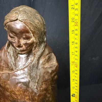 Fabulous RC Gorman Bronze Signed Pueblo Woman - 21” Tall