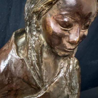Fabulous RC Gorman Bronze Signed Pueblo Woman - 21” Tall