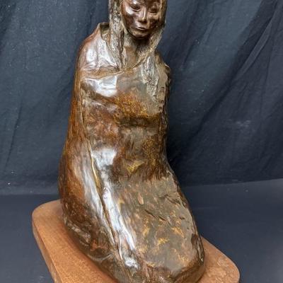 Fabulous RC Gorman Bronze Signed Pueblo Woman - 21” Tall